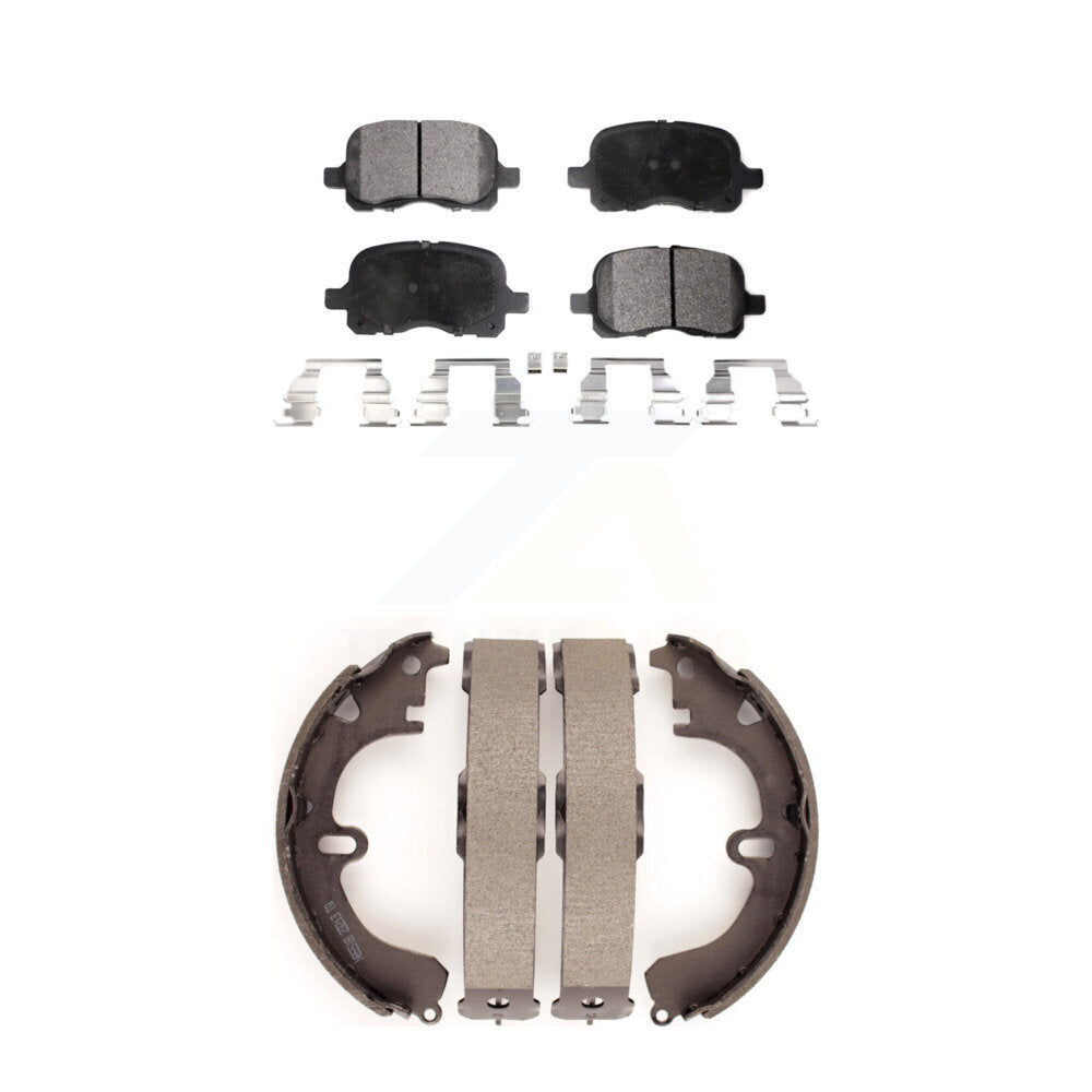 Front Rear Ceramic Brake Pads And Drum Shoes Kit For Toyota Corolla