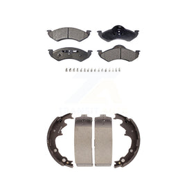 Front Rear Ceramic Brake Pads And Drum Shoes Kit For Dodge Dakota