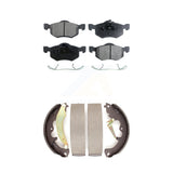 Front Rear Ceramic Brake Pads And Drum Shoes Kit For Ford Escape Mercury Mariner