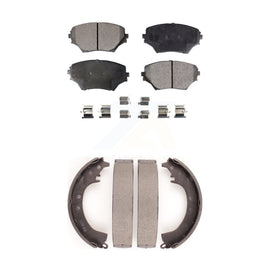 Front Rear Ceramic Brake Pads And Drum Shoes Kit For 2001-2002 Toyota RAV4