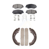 Front Rear Ceramic Brake Pads And Drum Shoes Kit For Honda Civic