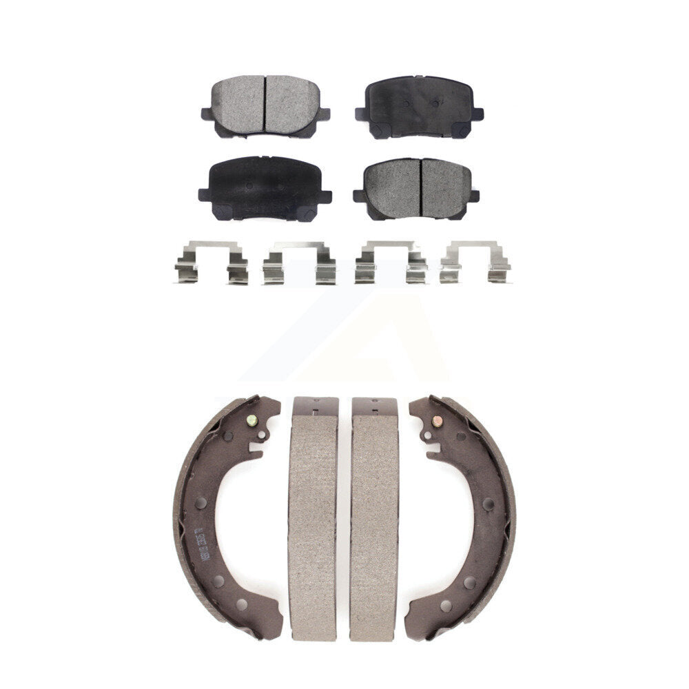 Front Rear Ceramic Brake Pads And Drum Shoes Kit For Toyota Corolla