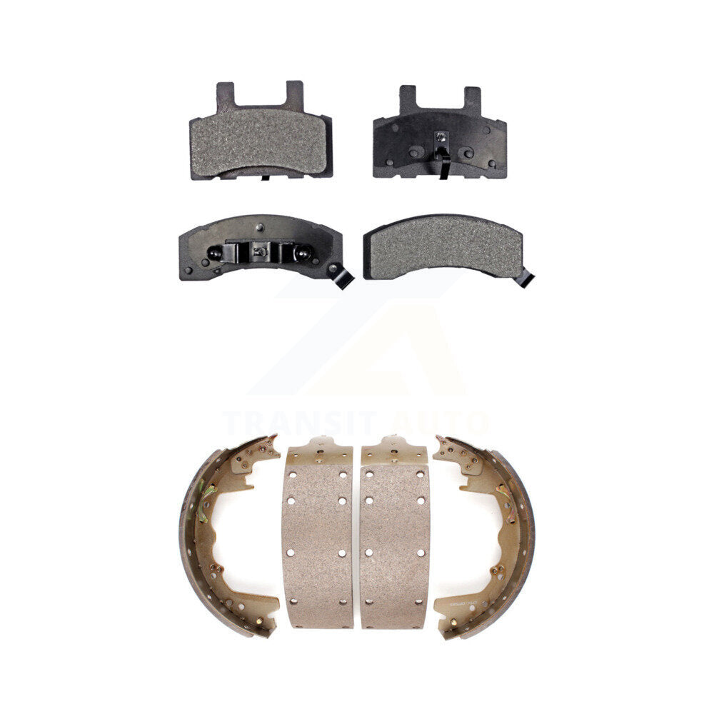 Front Rear Ceramic Brake Pads And Drum Shoes Kit For Dodge Ram 2500