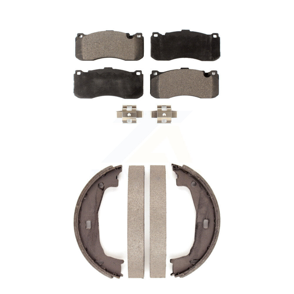 Front Rear Ceramic Brake Pads And Parking Shoes Kit For BMW 328i 323i