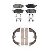 Front Rear Ceramic Brake Pads Parking Shoe Kit For Nissan Murano Pathfinder