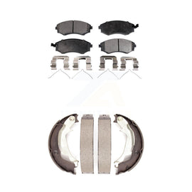 Front Rear Ceramic Brake Pads And Parking Shoes Kit For Hyundai Sonata Kia