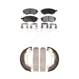 Front Rear Ceramic Brake Pads And Parking Shoes Kit For Hyundai Sonata Kia
