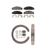 Front Rear Ceramic Brake Pads And Parking Shoes Kit For Cadillac CTS