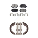 Front Rear Ceramic Brake Pads & Parking Shoes Kit For Toyota Corolla Matrix