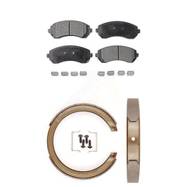 Front Rear Ceramic Brake Pads & Parking Shoes Kit For Oldsmobile Silhouette