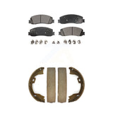 Front Rear Ceramic Brake Pads & Parking Shoes Kit For Ford F-250 Super Duty