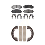 Front Rear Ceramic Brake Pads Parking Shoes Kit For Ford Ranger Mazda B2300