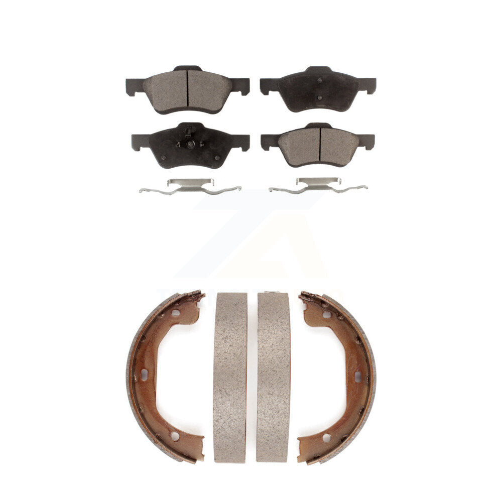 Front Rear Ceramic Brake Pads And Parking Shoes Kit For Ford Escape Mercury