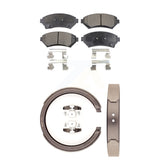 Front Rear Ceramic Brake Pads And Parking Shoes Kit For Cadillac DeVille