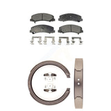 Front Rear Ceramic Brake Pads And Parking Shoes Kit For Cadillac DTS