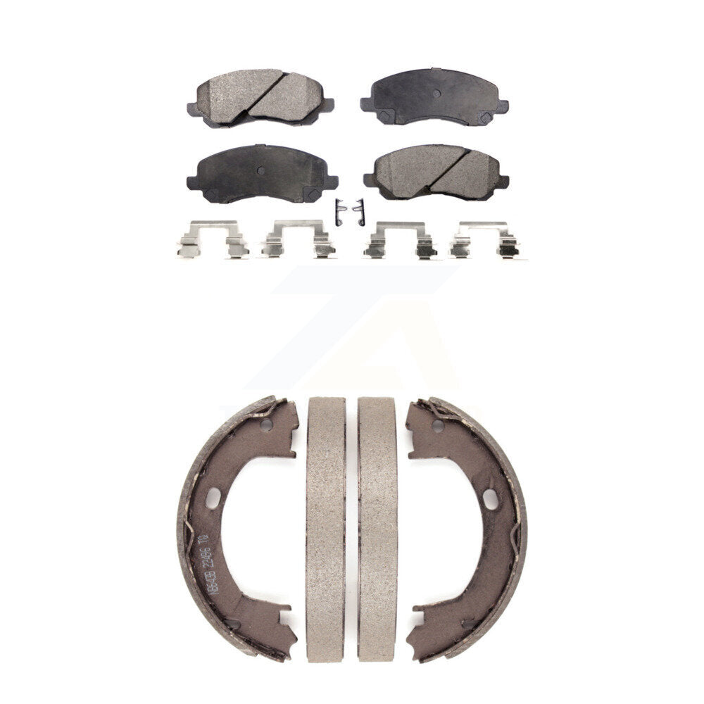 Front Rear Ceramic Brake Pads And Parking Shoes Kit For Dodge Stratus