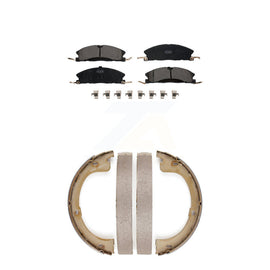 Front Rear Ceramic Brake Pads And Parking Shoes Kit For Lincoln MKT