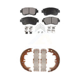 Front Rear Ceramic Brake Pads And Parking Shoes Kit For Toyota Camry Avalon