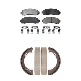 Front Rear Ceramic Brake Pads Parking Shoe Kit For Ford Explorer Sport Trac