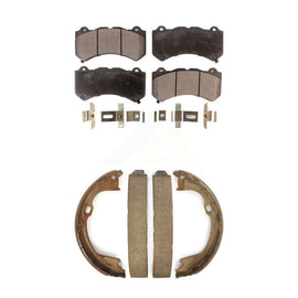 Front Rear Ceramic Brake Pads And Parking Shoes Kit For Jeep Grand Cherokee