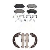 Front Rear Ceramic Brake Pads Parking Shoe Kit For Nissan Rogue Sentra Juke