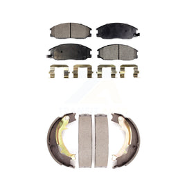 Front Rear Ceramic Brake Pads & Parking Shoe Kit For 01-06 Hyundai Santa Fe