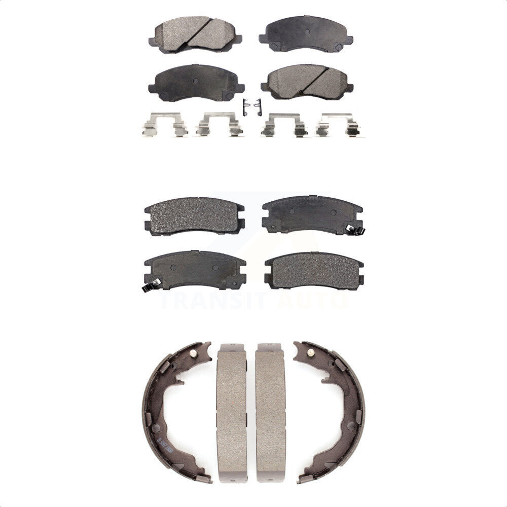 Front Rear Ceramic Brake Pads And Parking Shoe Kit For Mitsubishi Galant Eclipse