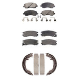 Front Rear Ceramic Brake Pads And Parking Shoe Kit For Mitsubishi Galant Eclipse