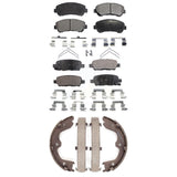 Front Rear Ceramic Brake Pads And Parking Shoes Kit For Nissan Maxima