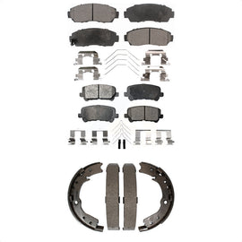 Front Rear Ceramic Brake Pads And Parking Shoes Kit For 2011-2017 Honda Odyssey