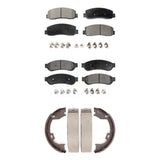 Front Rear Ceramic Brake Pads & Parking Shoe Kit For Ford F-250 Super Duty F-350