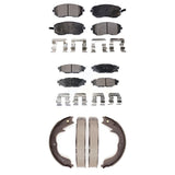 Front Rear Ceramic Brake Pads And Parking Shoes Kit For Subaru Outback Forester