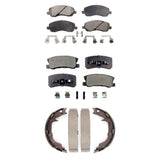 Front Rear Ceramic Brake Pads Parking Shoe Kit For Jeep Compass Patriot Chrysler