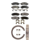 Front Rear Ceramic Brake Pads Parking Shoe Kit For Chevrolet Trailblazer GMC EXT