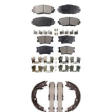 Front Rear Ceramic Brake Pads And Parking Shoes Kit For Toyota RAV4 Lexus HS250h