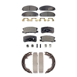 Front Rear Ceramic Brake Pads Parking Shoe Kit For 2008-2009 Dodge Caliber SRT-4