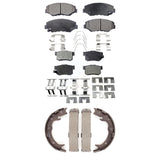 Front Rear Ceramic Brake Pads And Parking Shoes Kit For Honda CR-V Element