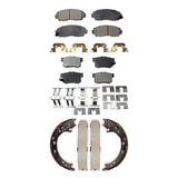 Front Rear Ceramic Brake Pads And Parking Shoes Kit For Acura RDX