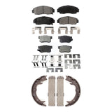 Front Rear Ceramic Brake Pads And Parking Shoes Kit For Acura TL RL CL