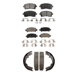 Front Rear Ceramic Brake Pads And Parking Shoes Kit For Subaru Forester Impreza