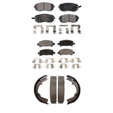 Front Rear Ceramic Brake Pads And Parking Shoes Kit For Subaru Impreza Forester