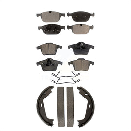 Front Rear Ceramic Brake Pads And Parking Shoes Kit For Volvo XC90