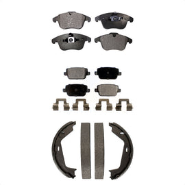 Front Rear Ceramic Brake Pads And Parking Shoes Kit For 2007-2009 Volvo S80 FWD