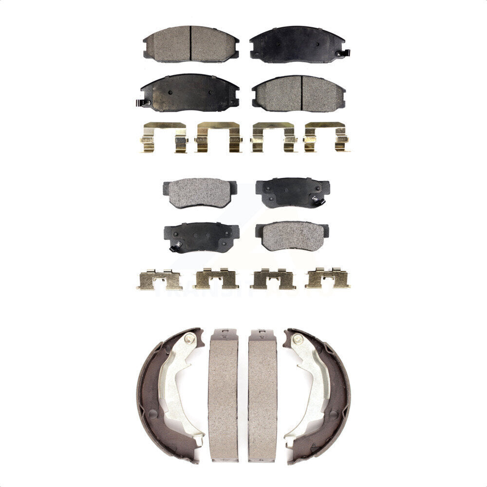 Front Rear Ceramic Brake Pads And Parking Shoes Kit For Hyundai XG350 XG300