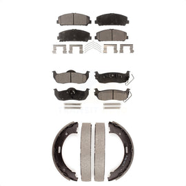 Front Rear Ceramic Brake Pads And Parking Shoe Kit For Nissan Titan Armada TITAN