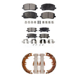 Front Rear Ceramic Brake Pads And Parking Shoes Kit For Toyota Highlander