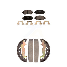 Front Rear Ceramic Brake Pads And Drum Shoes Kit For Toyota Yaris iA Scion