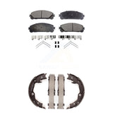 Front Rear Ceramic Brake Pads & Parking Shoe Kit For 20-21 Toyota Camry TRD