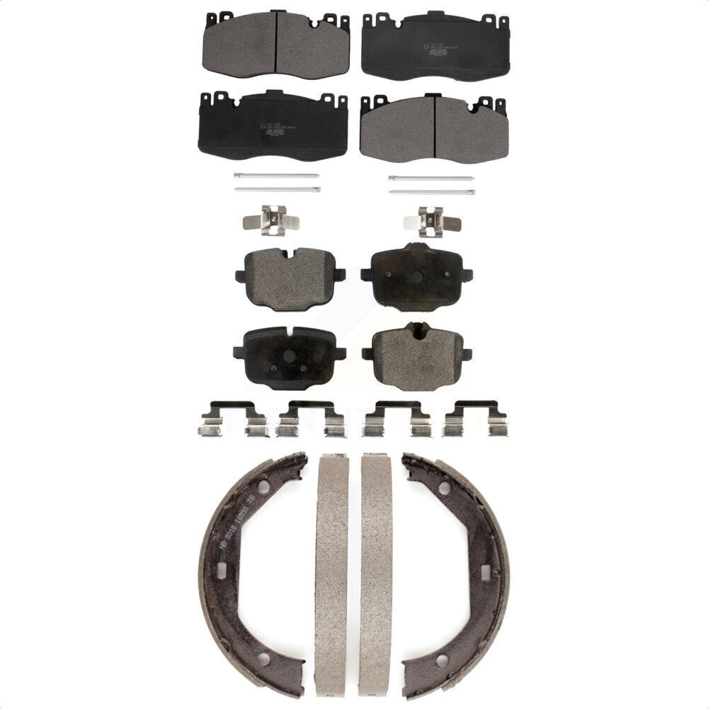 Front Rear Ceramic Brake Pads And Parking Shoes Kit For BMW M5