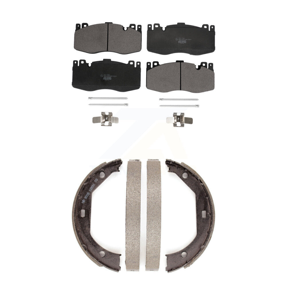 Front Rear Ceramic Brake Pads And Parking Shoes Kit For BMW M5